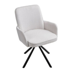 Darphe Modern White Upholstered Leisure Chair Swivel Chair With Metal Legs - thumbnail 1