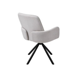 Darphe Modern White Upholstered Leisure Chair Swivel Chair With Metal Legs - thumbnail 4