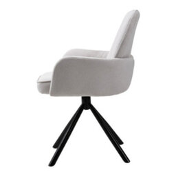 Darphe Modern White Upholstered Leisure Chair Swivel Chair With Metal Legs - thumbnail 3