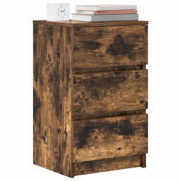 Berkfield Bedside Cabinets With 3 Drawers 2 Pcs Smoked Oak 39X35X65 Cm - thumbnail 4