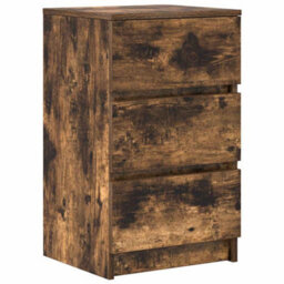 Berkfield Bedside Cabinets With 3 Drawers 2 Pcs Smoked Oak 39X35X65 Cm - thumbnail 5