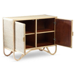 Desser Natural Rattan Cabinet Sideboard With Wicker Panels & 4 Shelves - thumbnail 3