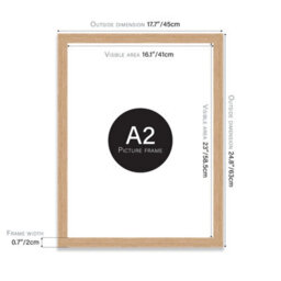 A2 Oak Picture Frame Fits A2 (42 X 59.4Cm - 16.5 X 23.4In) Poster, Photo, Artwork, Or Print. - thumbnail 2
