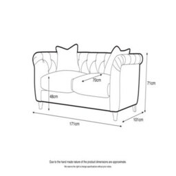 Sofas Express Carlton Chalk Grey Velvet  2 Seater Sofa - thumbnail 3