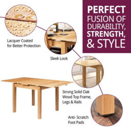 Hallowood Furniture Waverly Oak Small Extending Table - thumbnail 2