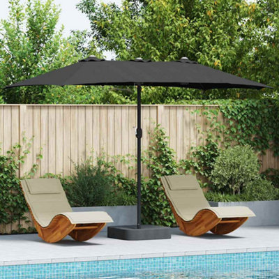 Berkfield Garden Parasol Black 385 X 209 X 244 Cm Fabric - image 1