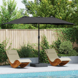 Berkfield Garden Parasol Black 385 X 209 X 244 Cm Fabric - thumbnail 1