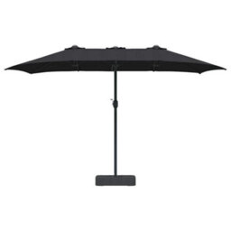 Berkfield Garden Parasol Black 385 X 209 X 244 Cm Fabric - thumbnail 4