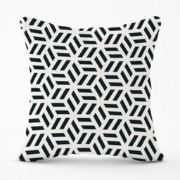Warren Reed Designer Geometric Monochrome Hexagonal Pattern Outdoor Cushion 45Cm X 45Cm - thumbnail 1