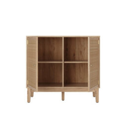 Wyld Haus Waterford Oak & Rattan 2-Doors Small Sideboard - thumbnail 4