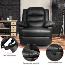 Onemill Adjustable Leather Recliner Chair Armchair Sofa Pu Leather  For Living Room Lounge - thumbnail 3