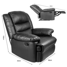 Onemill Adjustable Leather Recliner Chair Armchair Sofa Pu Leather  For Living Room Lounge - thumbnail 5