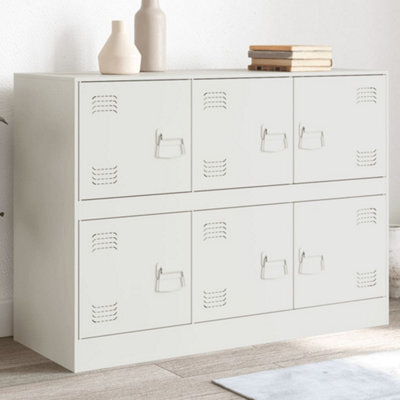 Berkfield Sideboard White 99X39X73 Cm Steel - image 1
