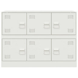 Berkfield Sideboard White 99X39X73 Cm Steel - thumbnail 6
