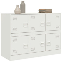 Berkfield Sideboard White 99X39X73 Cm Steel - thumbnail 4