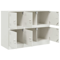 Berkfield Sideboard White 99X39X73 Cm Steel - thumbnail 7