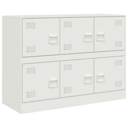 Berkfield Sideboard White 99X39X73 Cm Steel - thumbnail 2