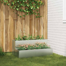 Berkfield Garden Planter Silver 100 X 60 X 45 Cm Galvanised Steel