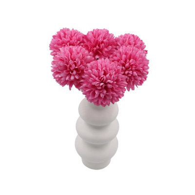 Woodside Home Living Artificial Chrysanthemum Ball Flowers - Pink Set Of 6 - image 1
