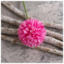 Woodside Home Living Artificial Chrysanthemum Ball Flowers - Pink Set Of 6 - thumbnail 2