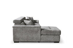 Corner Sofa Bed With Storage In Grey Chenille Fabric 1C2 Sofabed - thumbnail 7