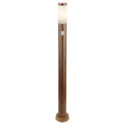 Luminosa Lighting Luminosa Boston Pir Outdoor Bollard Wood Look Ip44 1X E27