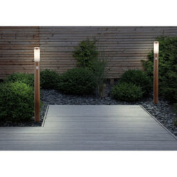Luminosa Lighting Luminosa Boston Pir Outdoor Bollard Wood Look Ip44 1X E27 Dawn Dusk Sensor - thumbnail 4