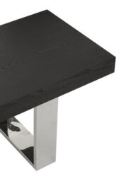 Orsina Bench With Black Wooden Top, Sleek Wooden Bench, Garden Bench For Outddor Patio, Rectangular Dining Bench - thumbnail 5