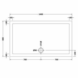 Balterley 8mm Fluted Glass Walk In Wetroom Screen And Hinged Return With Black Profile And Shower Tray - 1400 X 800mm - thumbnail 2