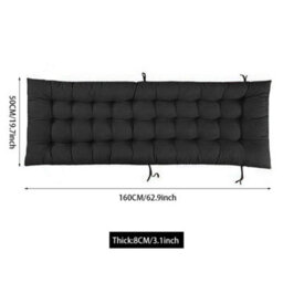 Living And Home Black Garden Bench Swing Chair Lounge Chair Seat Pad Cushion For Indoor Outdoor 160 Cm L X 50 Cm W - thumbnail 9
