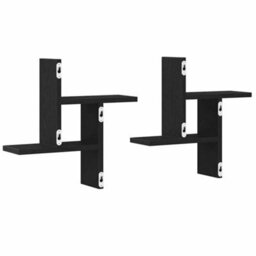 Walplus Wall Shelves 2 Pcs Black Oak 38X12X38 Cm Engineered Wood - thumbnail 7