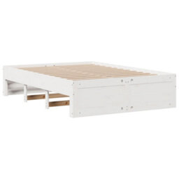 Berkfield Bed Frame Without Mattress With Drawers White 140X200 Cm Solid Wood Pine - thumbnail 7