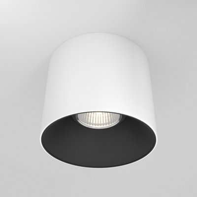 Luminosa Lighting Luminosa Maytoni Alfa Led Surface Mounted Downlight White, Black, 10Cm 3000K