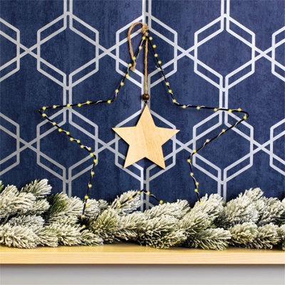 Netagon St Helens Home And Garden Battery Powered Metal Christmas Silhouette With Led String Lights. - image 1