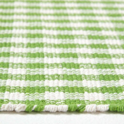 Homescapes Cotton Gingham Check Rug Hand Woven Green White, 70 X 120 Cm - thumbnail 4