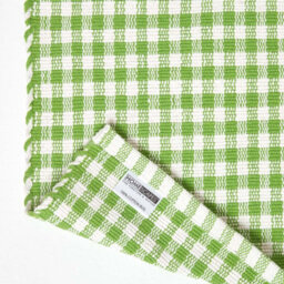 Homescapes Cotton Gingham Check Rug Hand Woven Green White, 70 X 120 Cm - thumbnail 5