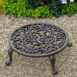 Woodside Round Cast Iron Indoor/outdoor Heavy Duty Garden Plant Pot Stand 11Inch - thumbnail 1