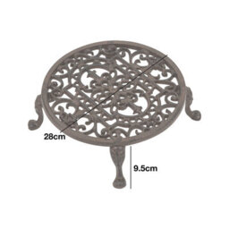 Woodside Round Cast Iron Indoor/outdoor Heavy Duty Garden Plant Pot Stand 11Inch - thumbnail 4
