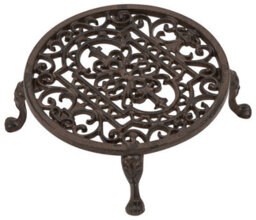 Woodside Round Cast Iron Indoor/outdoor Heavy Duty Garden Plant Pot Stand 11Inch - thumbnail 3