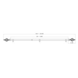 GoodHome Olympe Grey Chrome Effect Extendable Swirl Single Curtain Pole Set, (L)1200mm-2100mm (Dia)28mm - thumbnail 9