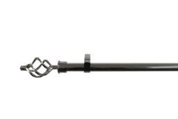 GoodHome Olympe Grey Chrome Effect Extendable Swirl Single Curtain Pole Set, (L)1200mm-2100mm (Dia)28mm - thumbnail 3