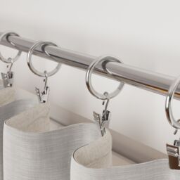 GoodHome Olympe Grey Chrome Effect Extendable Swirl Single Curtain Pole Set, (L)1200mm-2100mm (Dia)28mm - thumbnail 7