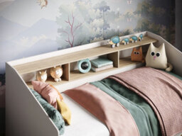 Flair Leni Day Bed With Shelves And Drawers - White/oak - thumbnail 5