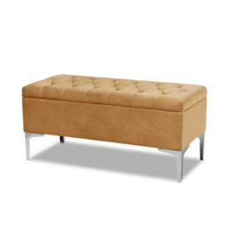 Modena Storage Ottoman Bench, Ottoman Footstool With Legs, 150Cm Plush Velvet Upholstered End Of Bed Bench, Mink - thumbnail 3