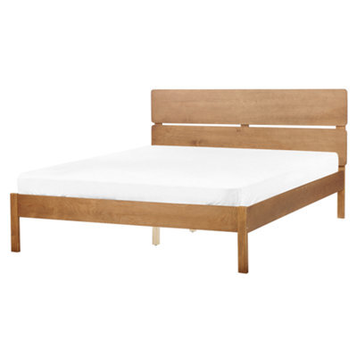Beliani Bed Wood Boisset 160 X 200 Cm (Eu King Size) Dark Brown - image 1