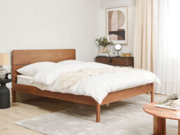 Beliani Bed Wood Boisset 160 X 200 Cm (Eu King Size) Dark Brown - thumbnail 2