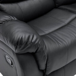 More4Homes Seattle Manual Recliner Bonded Leather 2+3 Seater Sofa Set (Black) - thumbnail 6