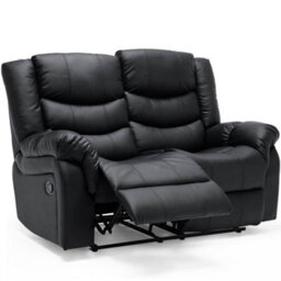 More4Homes Seattle Manual Recliner Bonded Leather 2+3 Seater Sofa Set (Black) - thumbnail 5