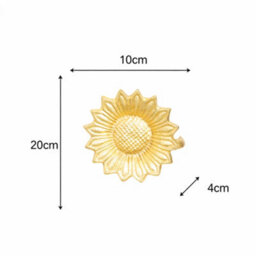 Melody Maison Set Of 2 Gold Metal Sunflower Wall Mounted Tie Backs - thumbnail 5