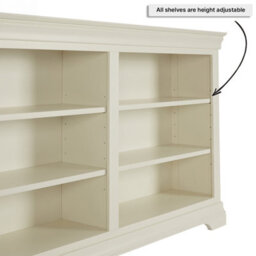 The Furniture Market Wilmslow White Painted Wide Low Double Bookcase - thumbnail 6